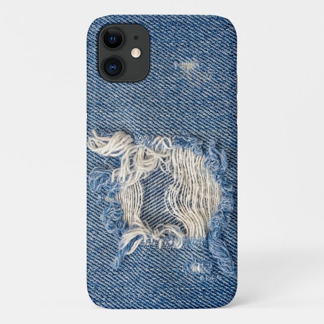Coques Case-Mate iPhone tissu en jean bleu effilé (Dos)