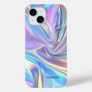 Coque Case-Mate iPhone Tissu métallique brillant Iridescendant, Petit Nom