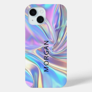 Coque Case-Mate iPhone Tissu métallisé iridescent brillant, grand nom noi