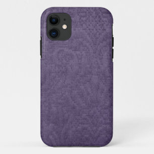 Coque iPhone 11 Tissu pourpre damassé