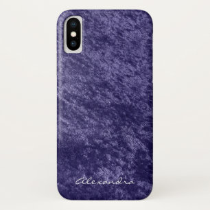 Case-Mate iPhone Case Tissu pourpre violet Girly de Faux de velours de