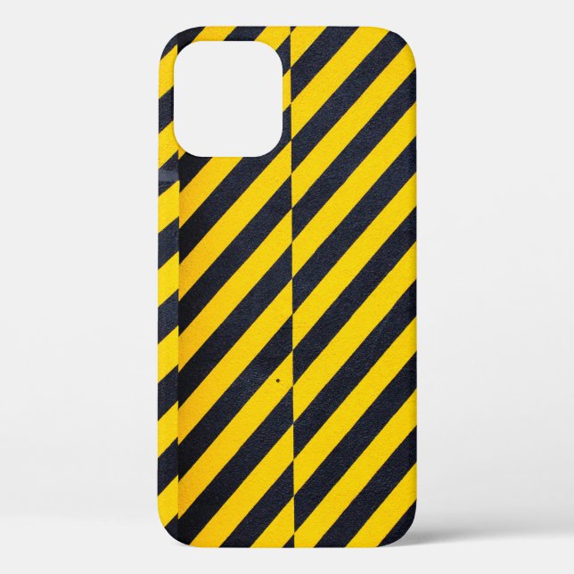 Coques Case-Mate iPhone Tissu rayé jaune et noir (Verso)