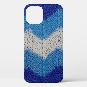 Case-Mate iPhone Case tissu tricoté avec figures rayées bleu et blanc
