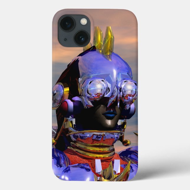 Coques Case-Mate iPhone TITAN CYBORG PORTRAIT Blue Science Fiction, Scifi (Verso)