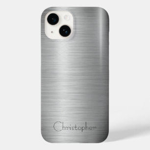 Coque Case-Mate iPhone Titane Argent Acier inoxydable Imprimer iphone 15