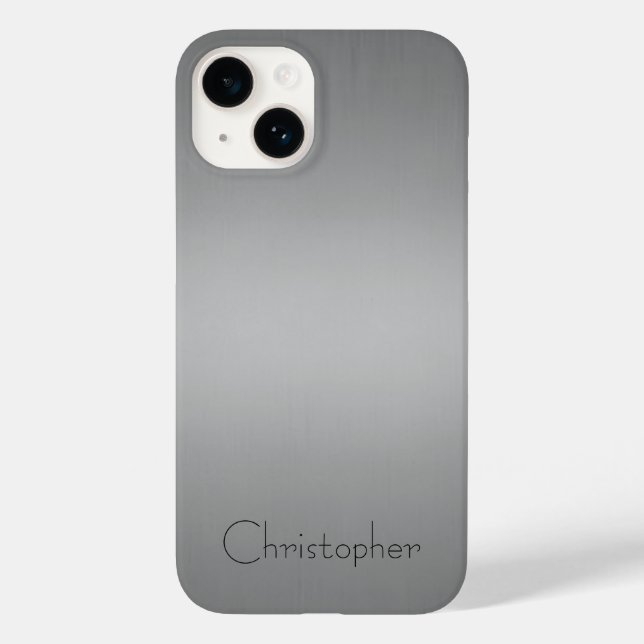 Coques Case-Mate iPhone Titane argent acier inoxydable Imprimer iphone 15 (Verso)