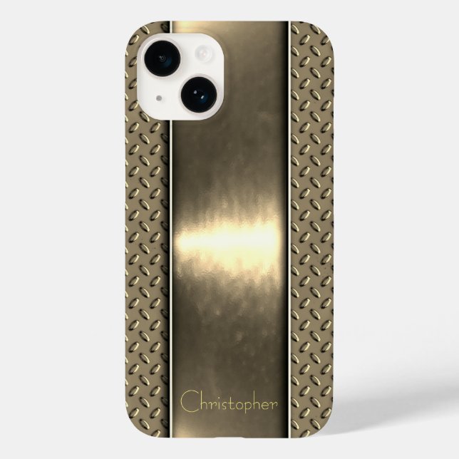 Coques Case-Mate iPhone Titane Or poli Iphone métallique radial 15 (Verso)