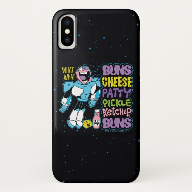 Coques Case-Mate iPhone Titans Ados, allez ! | Cyborg Burger Rap (Dos)