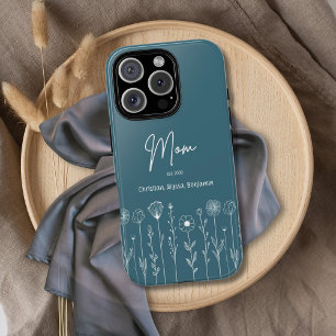 Coque iPhone 16 Pro Max Titre personnalisé Nana Floral Simple