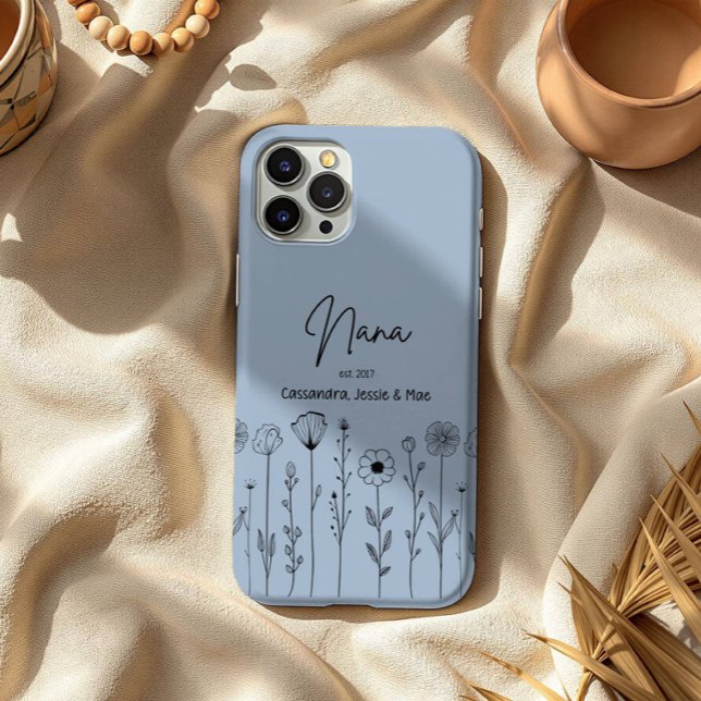 Coques Case-Mate iPhone Titre personnalisé simple Floral Nana (Créateur téléchargé)