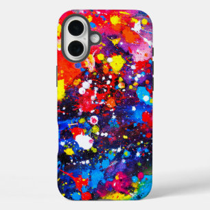 Coque Pour iPhone 16 Plus Toile artistique aux éclaboussures de peinture col