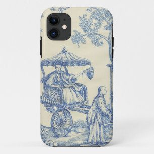Case-Mate iPhone Case Toile dans bleu et blanc