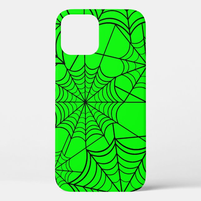 Coques Case-Mate iPhone toile d'araignée verte à l'acide halloween (Verso)