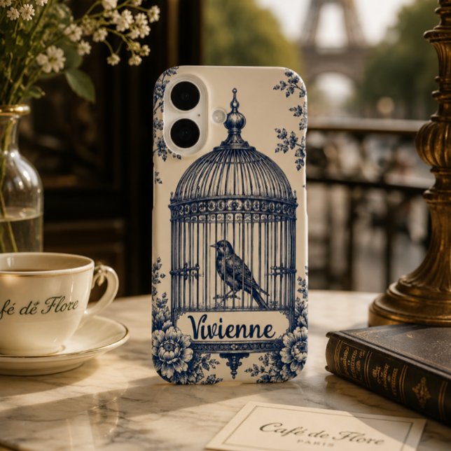 Coques Case-Mate iPhone Toile de cage à oiseaux bleue personnalisée  (Créateur téléchargé)