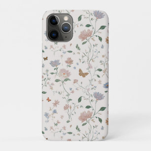 Case-Mate iPhone Case Toile-De-Jouy Élégante de Fleur Sauvage et Papillo