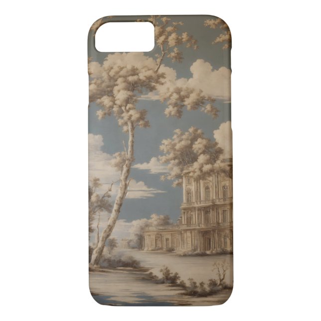Coques Case-Mate iPhone toile de jouy fumée nouveau Art déco flas d'argent (Dos)