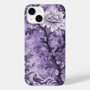 Coque Case-Mate iPhone Toile fleurie violette française vintage