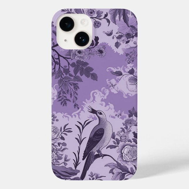 Coques Case-Mate iPhone Toile violet vintage (Verso)