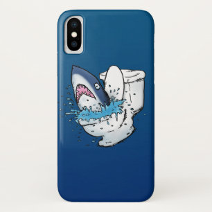 Coques Pour iPhone Toilette Shark Funny Blue Cartoon