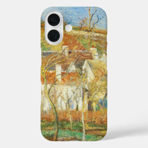 Coque Pour iPhone 16 Toits rouges, Coin d'un village, Hiver par Pissarr