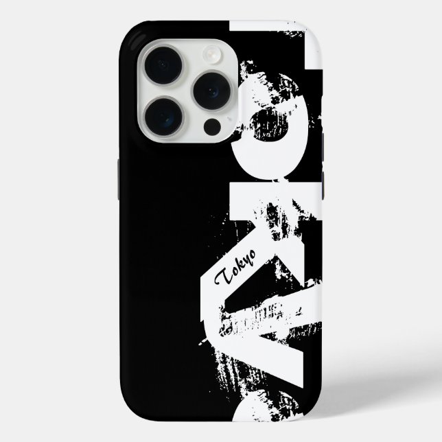 Coques Case-Mate iPhone Tokyo - Couverture Cool De Style Urbain Noir Et Bl (Verso)