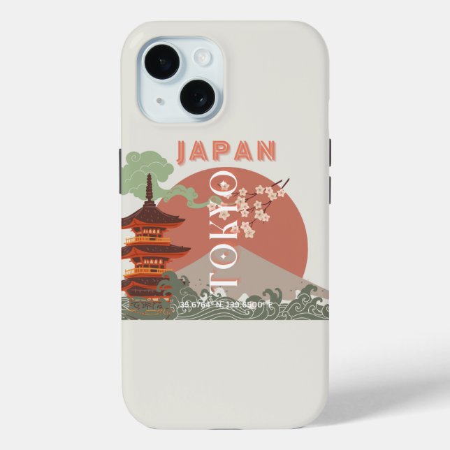 Coques Case-Mate iPhone Tokyo Japan Travel Art, Retro Travel Art (Verso)