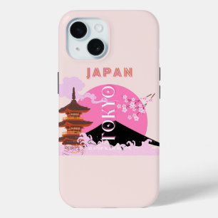 Coque Case-Mate iPhone Tokyo Japan Travel Art, Retro Travel Art, Rose