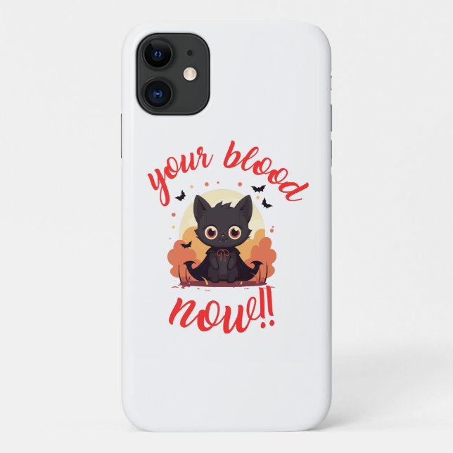 Coques Case-Mate iPhone TON SANG MAINTENANT !! - Chat vampire (Dos)