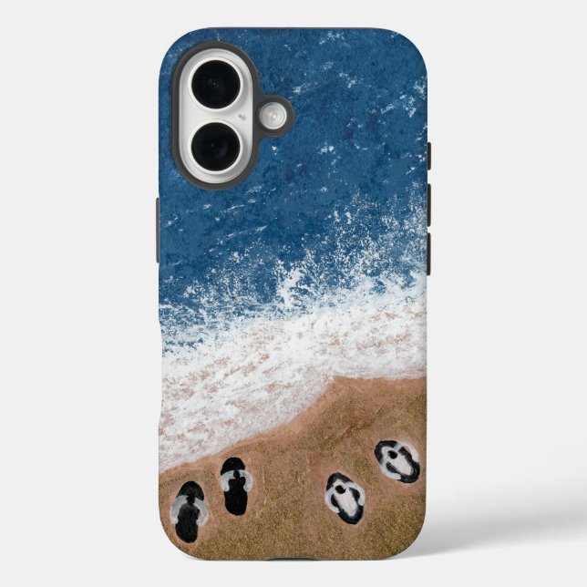Coques Case-Mate iPhone Tongs sur le sable de la plage (Verso)