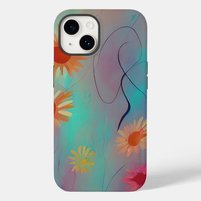 Coques Case-Mate iPhone Tons assourdis tournesols abstraits  (Verso)
