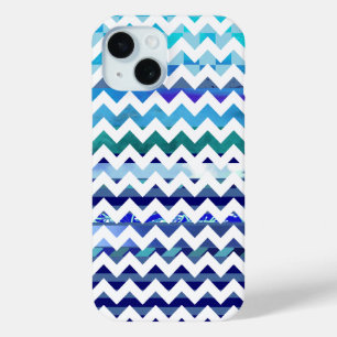 Coque Case-Mate iPhone tons de chevron à motifs bleus