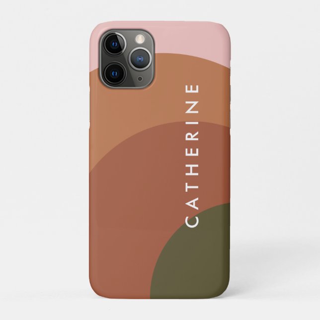 Coques Case-Mate iPhone Tons de la Terre Circulaire moderne Géométrique Mi (Dos)