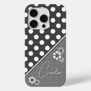 Coque Case-Mate iPhone Tons De Modèle Gris Pour Votre Nom Pois
