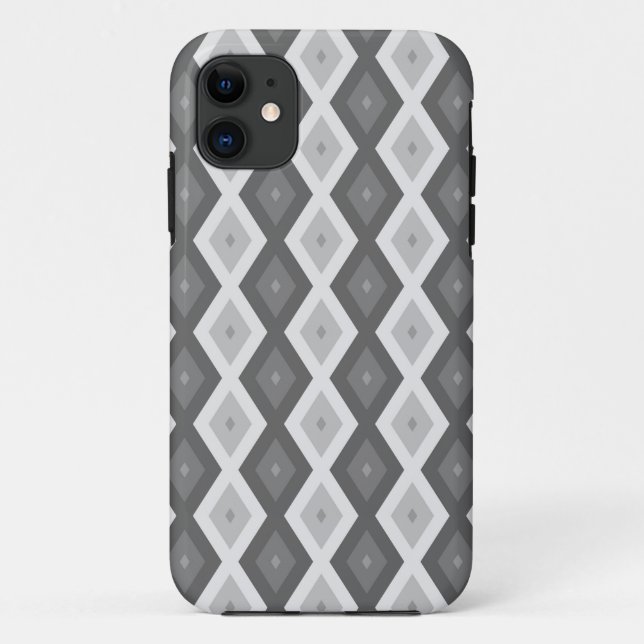 Coques Case-Mate iPhone Tons de motif de diamant gris (Dos)