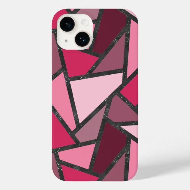 Coques Case-Mate iPhone Tons de motif en vitrail rose (Verso)