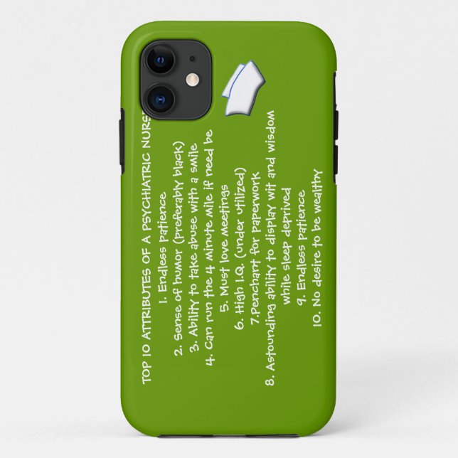 Coques Case-Mate iPhone Top 10 des attributs d'une infirmière psychiatriqu (Dos)