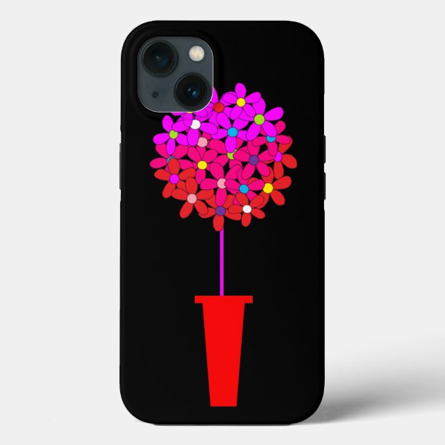 Coques Case-Mate iPhone Topiaire à motif de pâquerette gonflée rose (Verso)