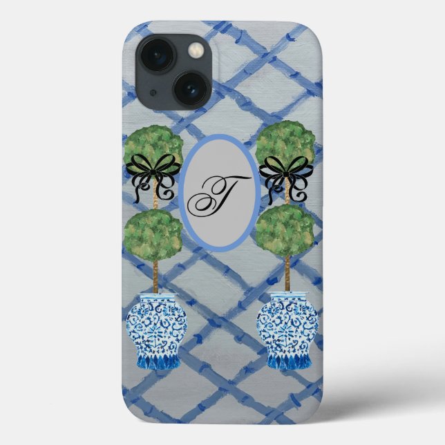 Coques Case-Mate iPhone Topiary Blue Ginger Jars Jar Mat   (Verso)