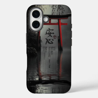 Coque Pour iPhone 16 Torii Tranquillité : Paix de l'Esprit en Réflexion