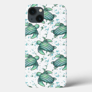 Case-Mate iPhone Case tortue de mer aquarelle verte motif bleu animal