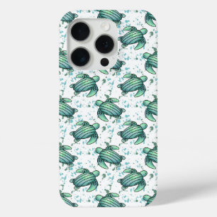 Coque Case-Mate iPhone tortue de mer aquarelle verte motif bleu animal