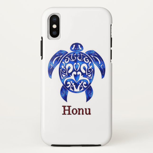 Coques Case-Mate iPhone Tortue de mer Hawaïenne de la tribu bleu océanique (Dos)