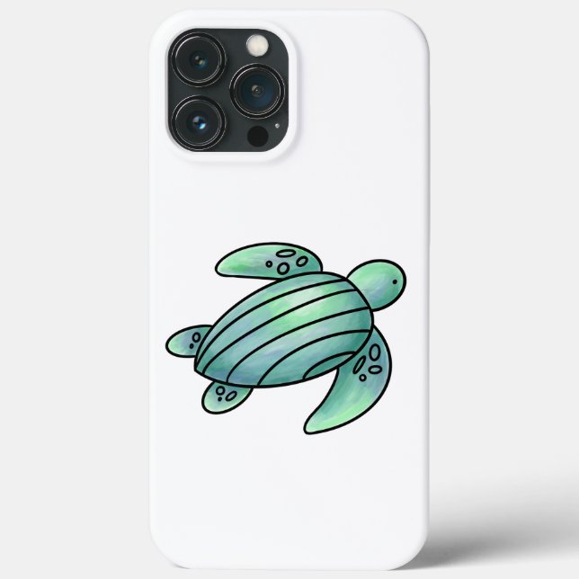 Coques Case-Mate iPhone tortue de mer peinte à l'aquarelle dessin animé bl (Verso)