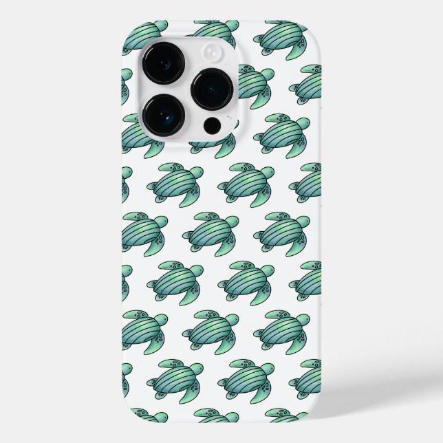 Coques Case-Mate iPhone tortue de mer peinte à l'aquarelle dessin animé bl (Verso)