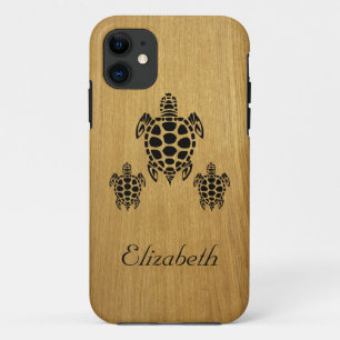 Case-Mate iPhone Case Tortue de mer Tribal Faux Wood