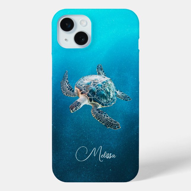 Coques Case-Mate iPhone Tortue de mer Turquoise | Côtier (Verso)