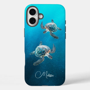 Coque Pour iPhone 16 Plus Tortue de mer Turquoise   Côtier