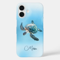 Tortue de mer turquoise scintillante | Côtière