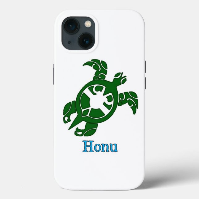 Coques Case-Mate iPhone Tortue de mer verte Tribal Honu sur blanc (Verso)