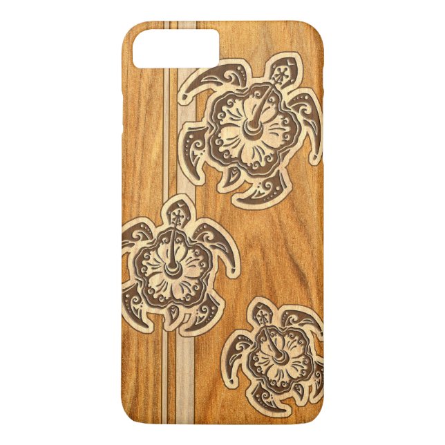 Coques Case-Mate iPhone Tortue hawaïenne en bois de Faux d'Uhane Honu (Dos)